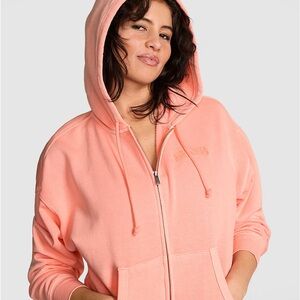 NWT Victoria’s Secret Ivy fleece Full-Zip Hoodie. Color-Orange Hills. Size-M